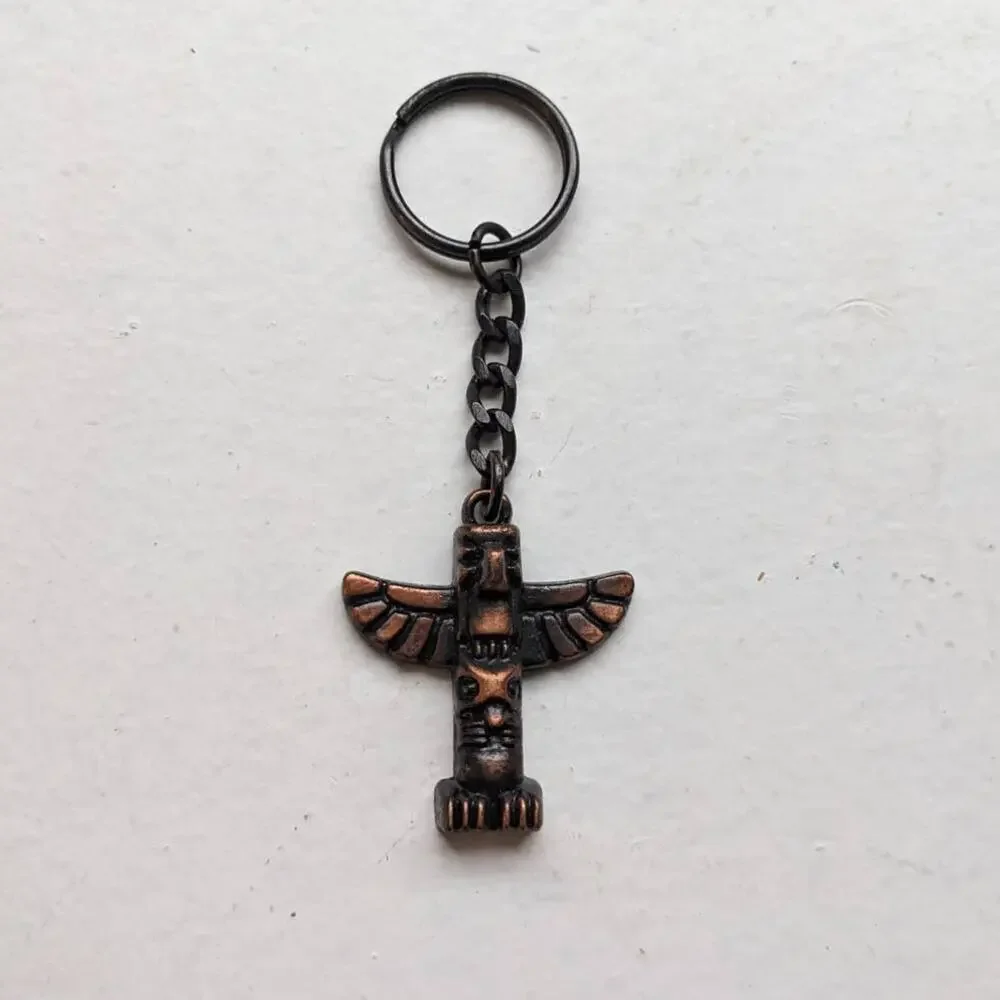 Vintage Southwest Native Keychain Totem Festival Accessories Charm Chain Jewelry